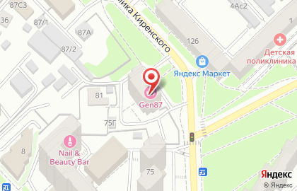 Клиника косметологии GEN87 на улице Академика Киренского на карте