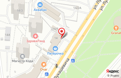 Магазин веломототехники Racer на улице Лукашевича на карте