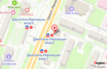 Указатель системы городского ориентирования №6006 по ул.Ленина проспект, д.58 р на карте