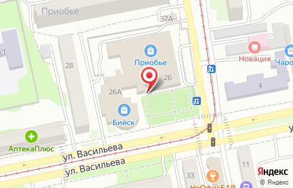 Магазин канцелярских товаров Скрепка в Барнауле на карте
