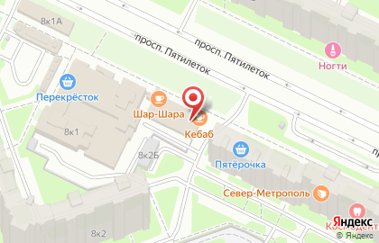 Кафе Кебаб на проспекте Большевиков на карте