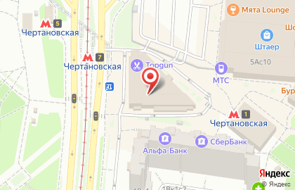 Барбершоп TOPGUN на метро Чертановская на карте