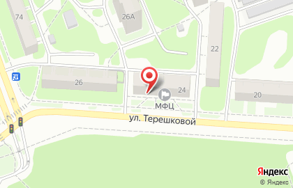 Многофункциональный центр городского округа г. Дзержинск на улице Терешковой на карте
