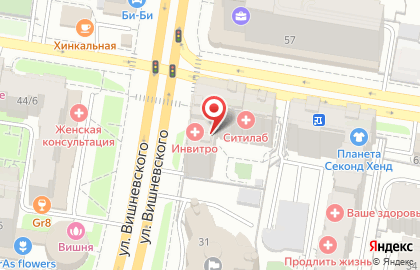 Медицинская компания Инвитро на улице Вишневского на карте
