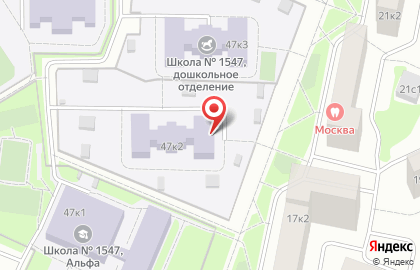 Школа №1547 в Москве на карте