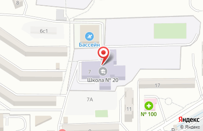 Средняя общеобразовательная школа №20 во Владивостоке на карте