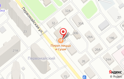 Ресторан Пират на Первомайской улице на карте