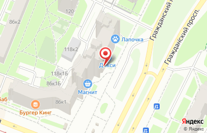Зоомаркет Риса на Гражданском проспекте на карте
