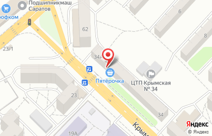 Супермаркет Гроздь на Крымской улице на карте