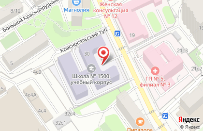 Пушкинская школа №1500 с дошкольным отделением в Москве на карте