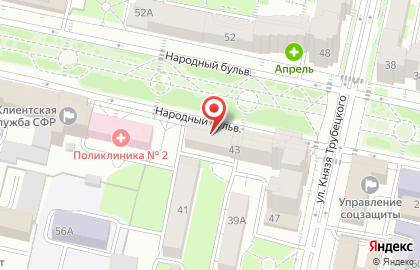 Аптека Здоровье на Народном бульваре на карте