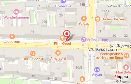 Караоке-Ресторан Friend's Time на улице Жуковского, 28 на карте
