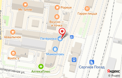 Автошкола Реал на Кооперативной улице в Сергиевом Посаде на карте