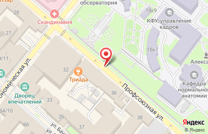 Платная парковка на Профсоюзной улице, 32 на карте