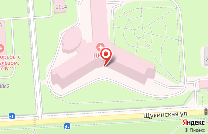 Главный Клинический Военный Госпиталь на Щукинской улице на карте