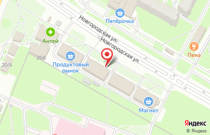 Магазин овощей и фруктов Тепличный Вологда на Новгородской улице на карте