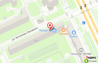 Магазин разливного пива Пив.Lab на улице Антонова-Овсеенко на карте