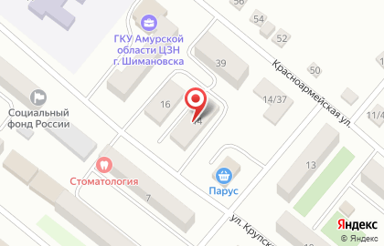 Строительный магазин Домострой на улице Крупской на карте