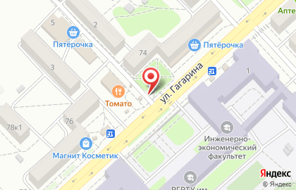 Киоск по продаже мороженого и полуфабрикатов Ледяной домик на улице Гагарина на карте