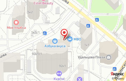 Шинный центр МВО на улице Удальцова на карте