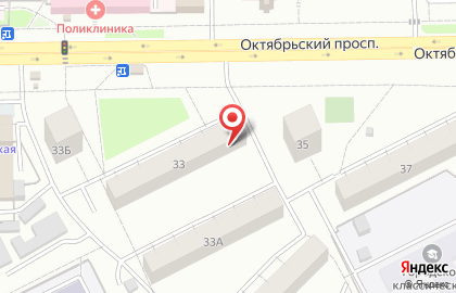 Продовольственный магазин Чайка на Октябрьском проспекте на карте