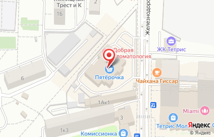 Магазин зоотоваров, ИП Борисова Е.В. в Железнодорожном переулке на карте