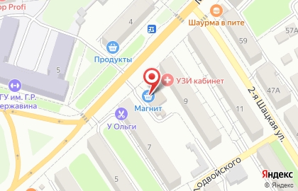Супермаркет Магнит в Тамбове на карте