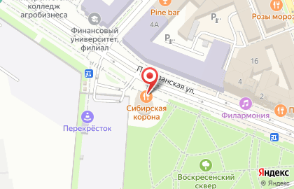 Ресторан Сибирская корона на Партизанской улице на карте