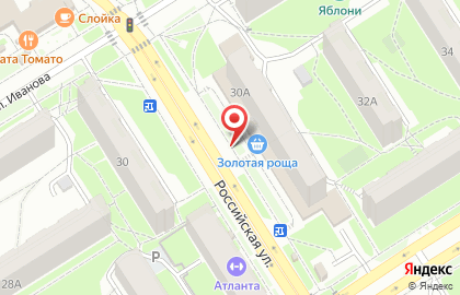 Солнечная поляна на Российской улице на карте