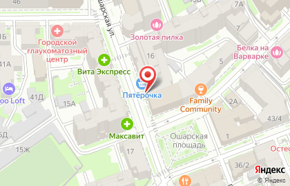 Супермаркет Пятёрочка в Нижегородском районе на карте