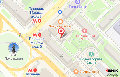 Киоск по продаже хлебобулочных изделий на улице Карла Маркса на карте