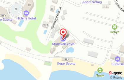 Отель Морской клуб на Приморской улице на карте
