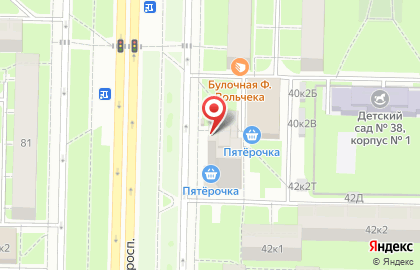 Киоск по продаже фруктов и овощей на Новоизмайловском проспекте на карте
