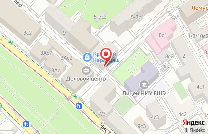 Москоммерцбанк на метро Чистые пруды на карте