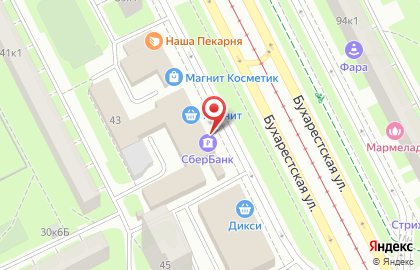 Банкомат СберБанк на Бухарестской улице, 43 на карте