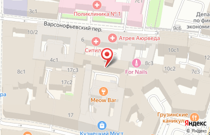 Чеширский кот на улице Кузнецкий Мост на карте