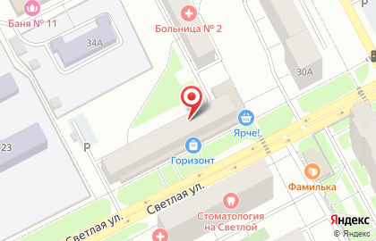 Банкомат АКБ Югра, филиал в г. Ярославле на Светлой улице на карте