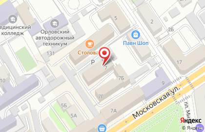 Банкомат АКБ Московский Индустриальный банк, Орловский филиал на площади Мира, 7 на карте