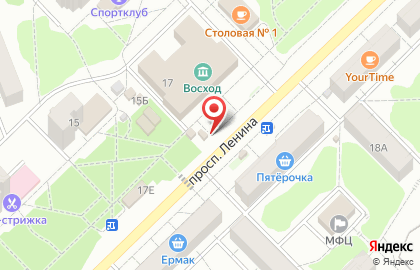 Продовольственный киоск на проспекте Ленина на карте