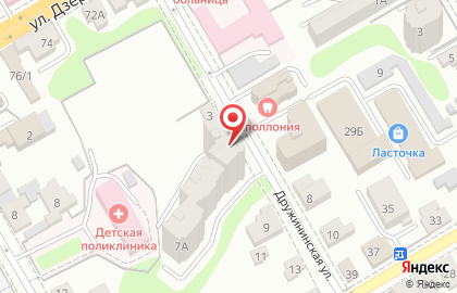 Интим-бутик Черная кошка на Дружининской улице на карте