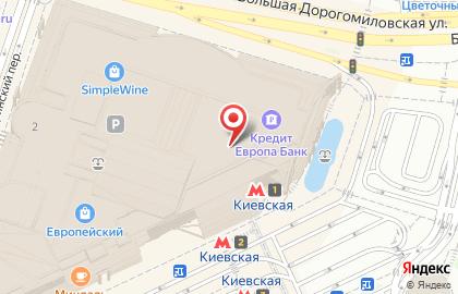 Коммерческий банк Новый Московский Банк на площади Киевского Вокзала на карте