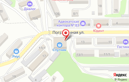 Торговый центр Спутник на Пограничной улице на карте