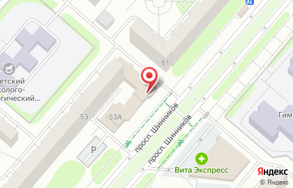 Банкомат Банк ЗЕНИТ на проспекте Шинников, 53а в Нижнекамске на карте
