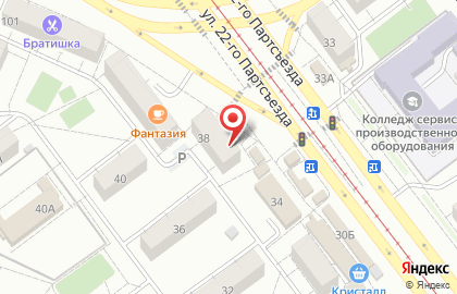 Магазин Золушка-Металлист на улице 22 Партсъезда на карте