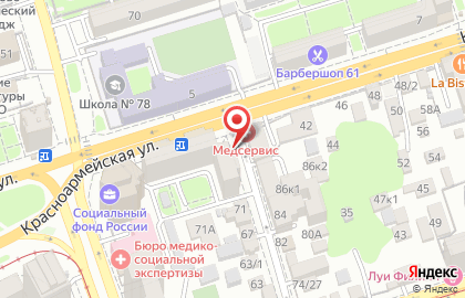 Ленинский район Киоск по продаже фруктов и овощей на Красноармейской улице на карте