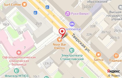 Коктейльный бар Noor Electro на Тверской улице на карте