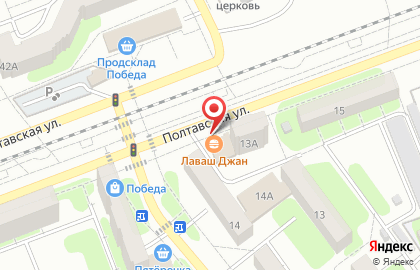 Киоск по продаже фастфудной продукции на Полтавской улице на карте