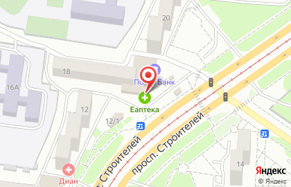 СберБанк России на проспекте Строителей на карте