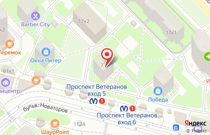 Коммерческий банк Геобанк на проспекте Ветеранов на карте