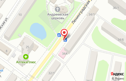 Киоск фастфудной продукции на улице Ленинградской на карте